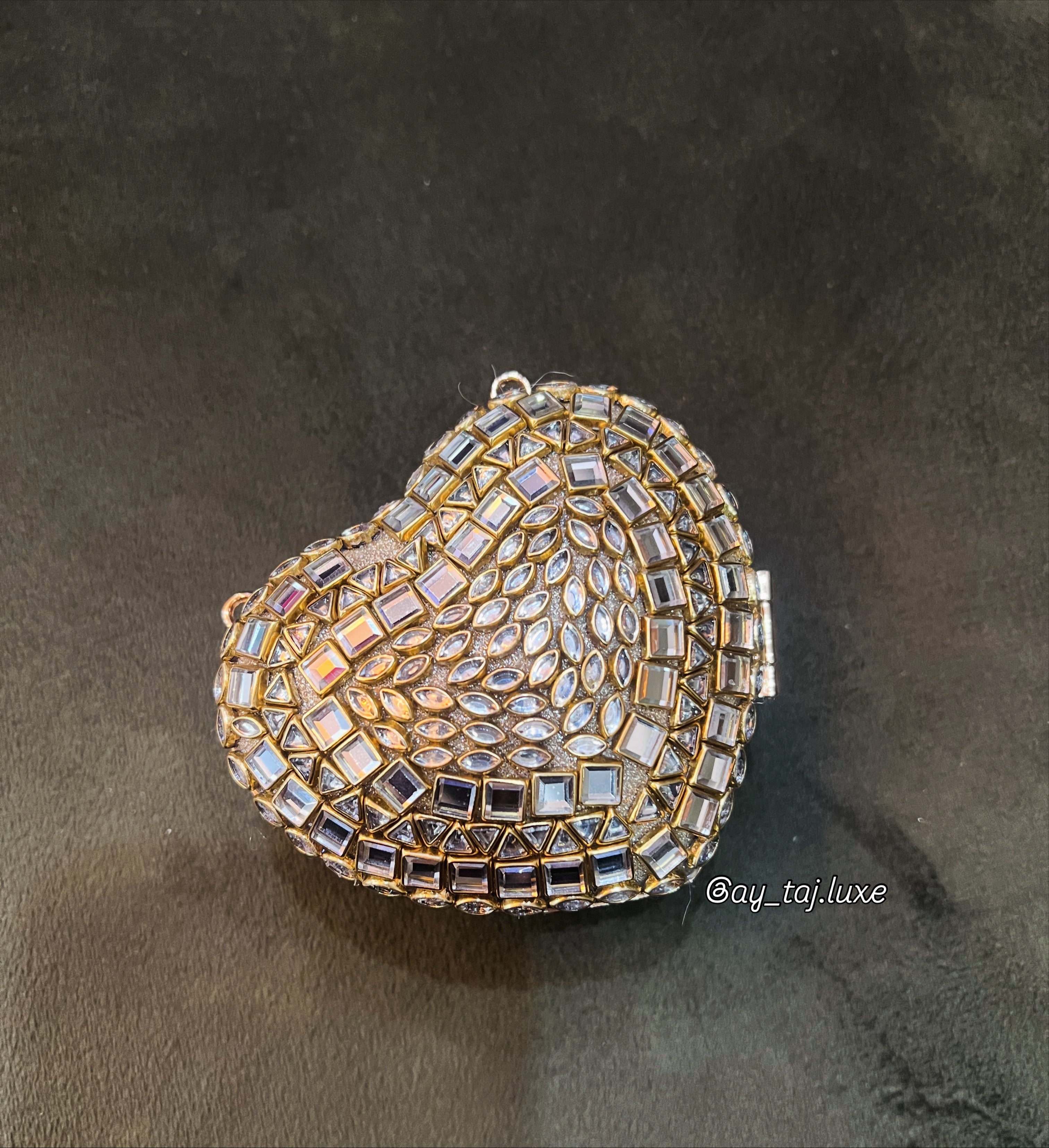 Heart Kundan Clutch-luxury