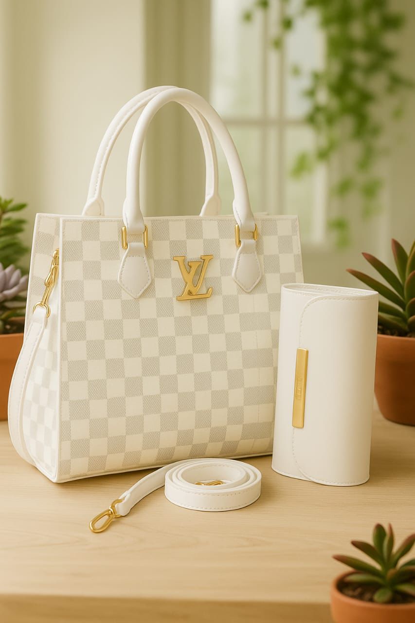 LV Leather Bag with pocket wallet
